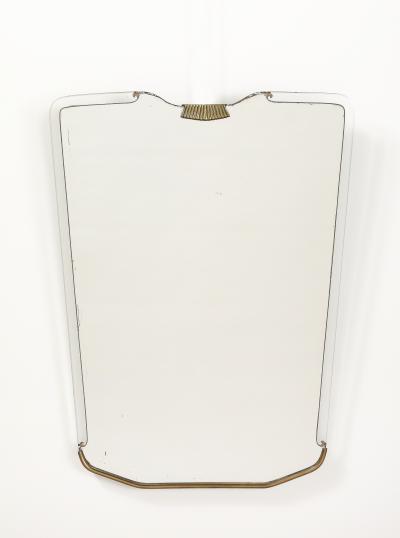 Italian 1940s Glass and Brass Wall Mirror