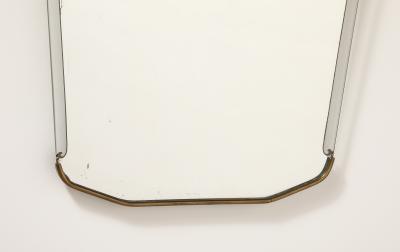 Italian 1940s Glass and Brass Wall Mirror