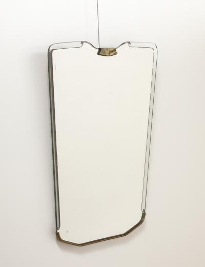 Italian 1940s Glass and Brass Wall Mirror