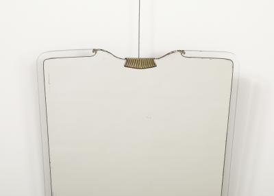 Italian 1940s Glass and Brass Wall Mirror