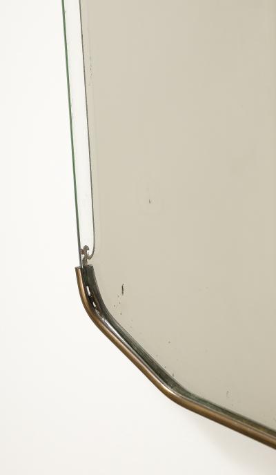 Italian 1940s Glass and Brass Wall Mirror