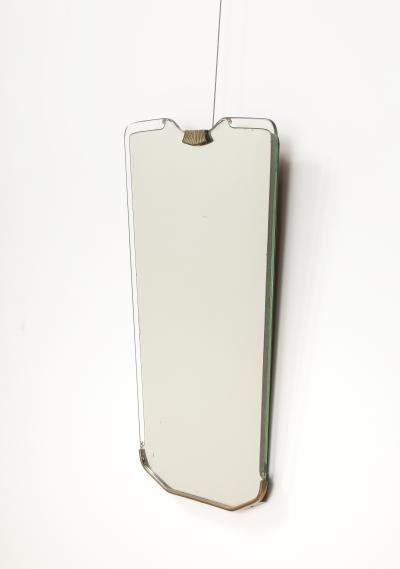 Italian 1940s Glass and Brass Wall Mirror