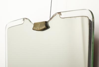 Italian 1940s Glass and Brass Wall Mirror