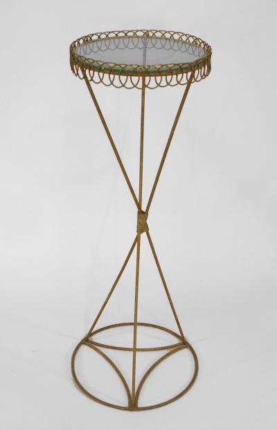 Italian 1940s Gold Painted Metal Pedestal