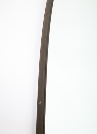 Italian 1940s Grand Scale Oval Mirror with Brass Decoration circa 1940