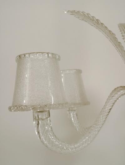 Italian 1940s Murano Clear Glass Chandelier