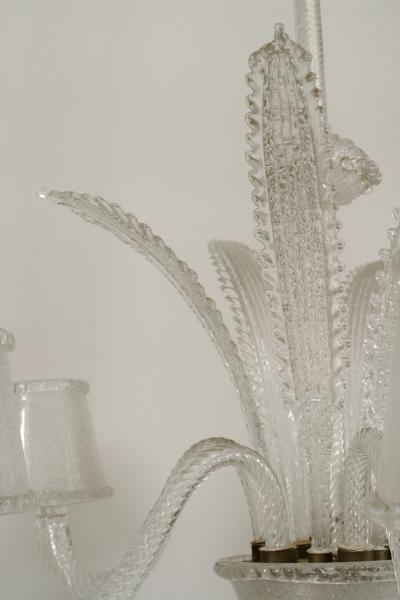 Italian 1940s Murano Clear Glass Chandelier