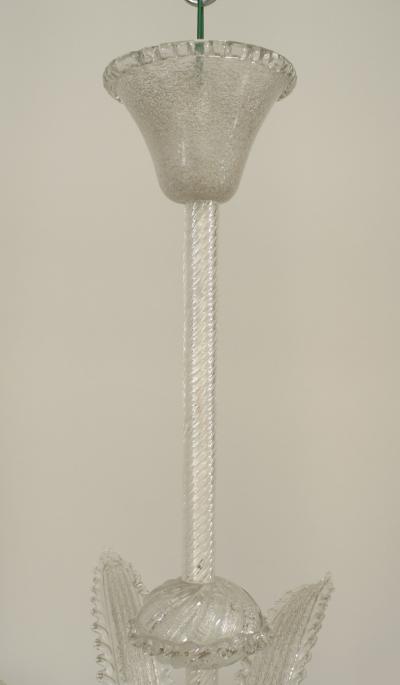Italian 1940s Murano Clear Glass Chandelier