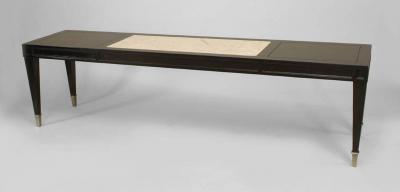 Italian 1940s Neoclassic Ebonized Narrow Rectangular Coffee Table
