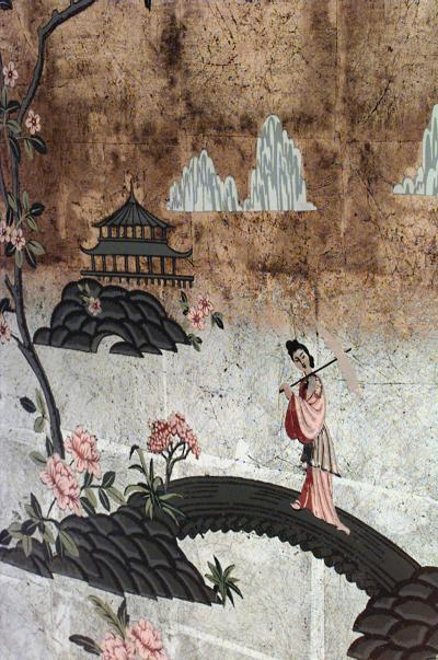 Italian 1940s Reverse Painted Mirrored Square Coffee Table