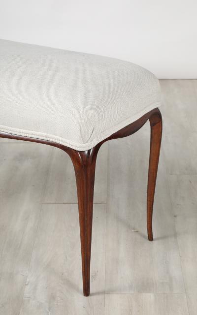 Italian 1940s Walnut Bench