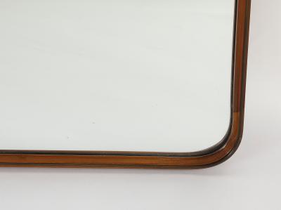 Italian 1940s Walnut and Gilt Wall Mirror