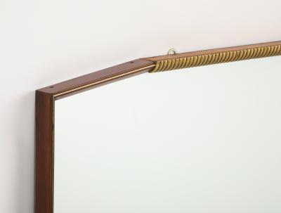 Italian 1940s Walnut and Gilt Wall Mirror