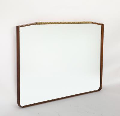 Italian 1940s Walnut and Gilt Wall Mirror