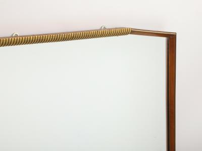 Italian 1940s Walnut and Gilt Wall Mirror