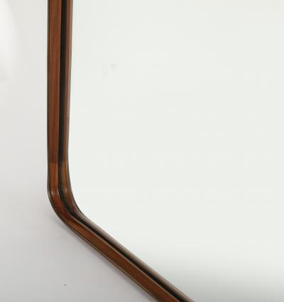 Italian 1940s Walnut and Gilt Wall Mirror