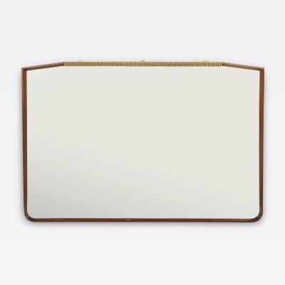 Italian 1940s Walnut and Gilt Wall Mirror