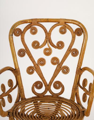 Italian 1950s Bamboo Armchair
