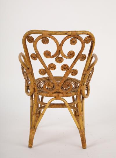 Italian 1950s Bamboo Armchair