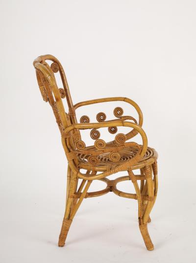 Italian 1950s Bamboo Armchair