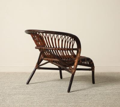 Italian 1950s Bamboo Lounge Chair