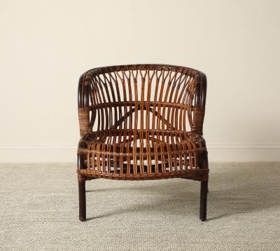 Italian 1950s Bamboo Lounge Chair