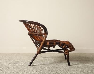 Italian 1950s Bamboo Lounge Chair