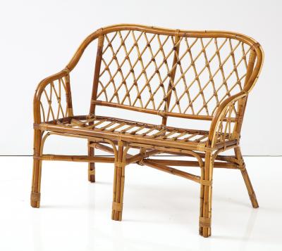 Italian 1950s Bamboo Settee