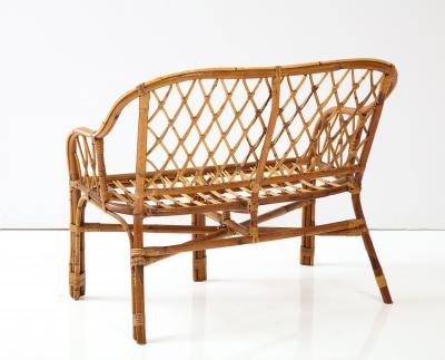 Italian 1950s Bamboo Settee