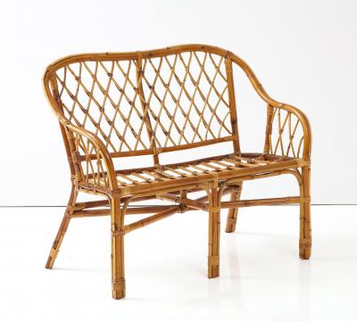 Italian 1950s Bamboo Settee
