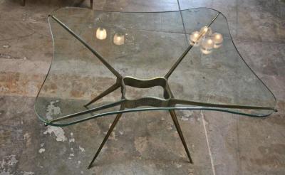 Italian 1950s Brass Cocktail Table