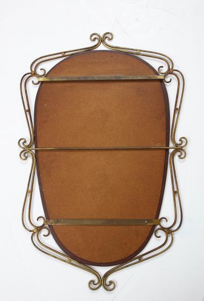 Italian 1950s Brass Scrolled Mirror