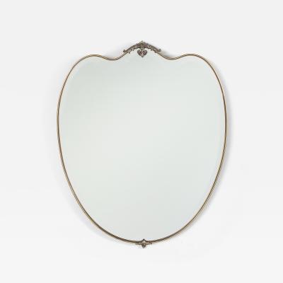 Italian 1950s Brass Shaped Beveled Mirror