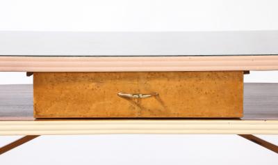 Italian 1950s Console or Vanity Table with Glass Top