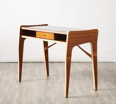 Italian 1950s Console or Vanity Table with Glass Top