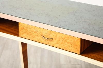 Italian 1950s Console or Vanity Table with Glass Top