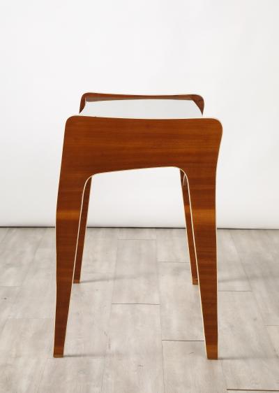 Italian 1950s Console or Vanity Table with Glass Top