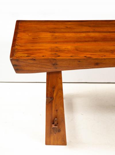 Italian 1950s Folk Art Solid Walnut Coffee Table