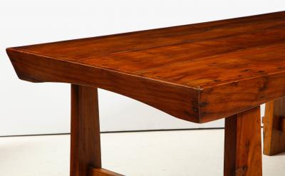 Italian 1950s Folk Art Solid Walnut Coffee Table