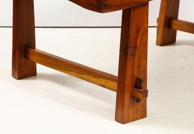 Italian 1950s Folk Art Solid Walnut Coffee Table