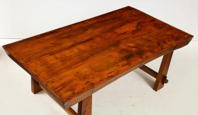 Italian 1950s Folk Art Solid Walnut Coffee Table