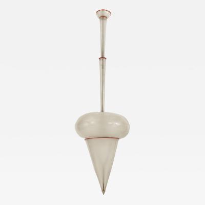 Italian 1950s Hand Blown Frosted Glass Lantern