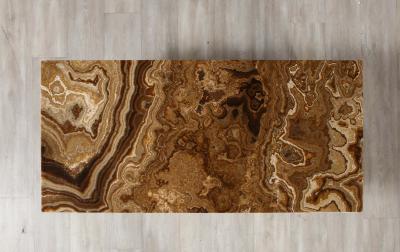 Italian 1950s Rectangular Coffee Table with Agate Top