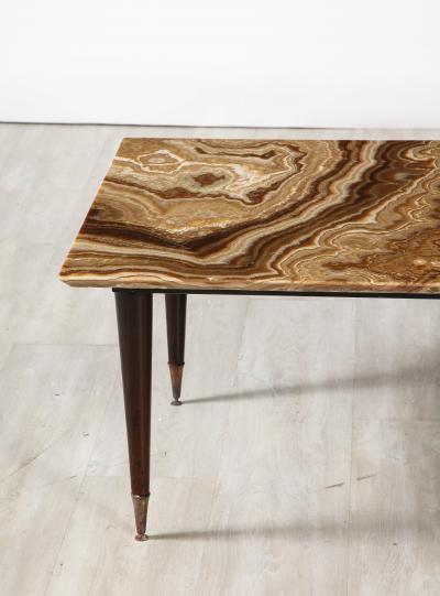 Italian 1950s Rectangular Coffee Table with Agate Top