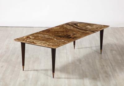 Italian 1950s Rectangular Coffee Table with Agate Top