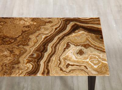 Italian 1950s Rectangular Coffee Table with Agate Top