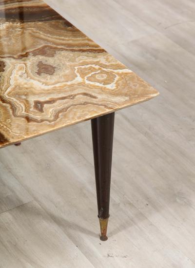 Italian 1950s Rectangular Coffee Table with Agate Top