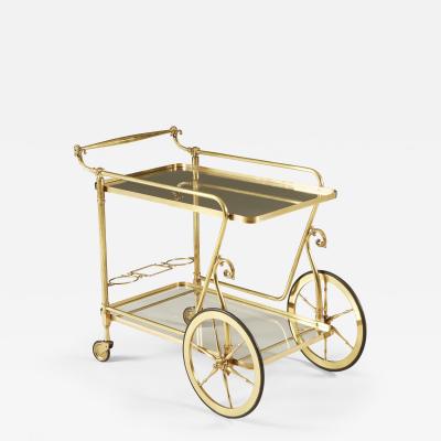 Italian 1950s brass drinks trolley