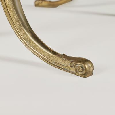 Italian 1950s brass free standing mirror with splayed legs
