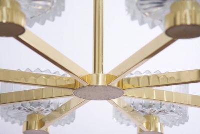 Italian 1960s Luxury Brass Chandelier with Eight Arms